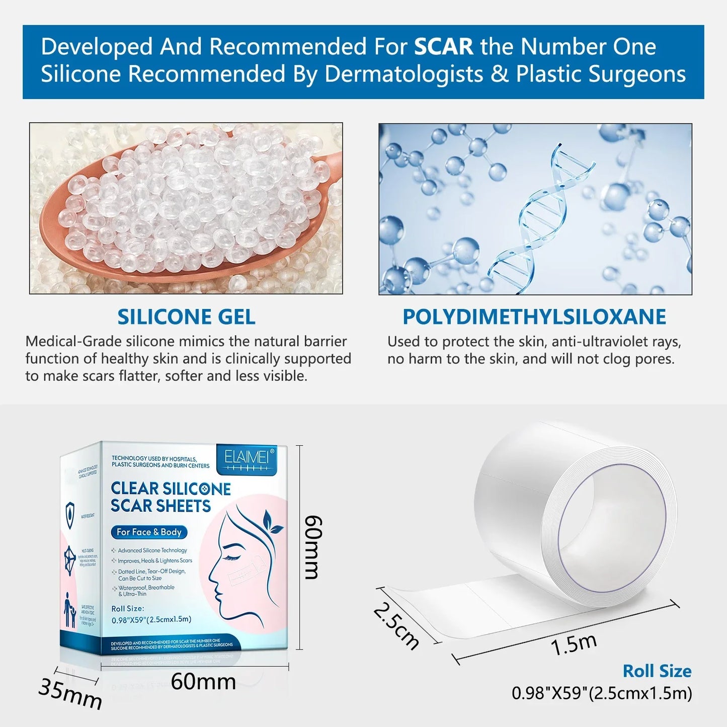 Stap Silicone Cicatrice - Visage & Corps 1.5cm
